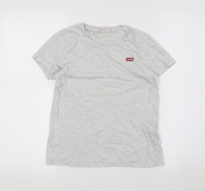 Levi's Boys Grey XS Logo T-Shirt Crew Neck Casual
