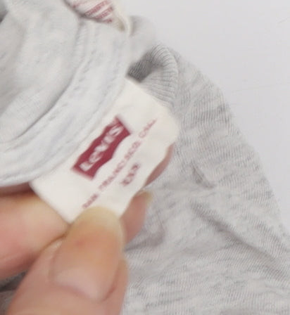 Levi's Boys Grey XS Logo T-Shirt Crew Neck Casual