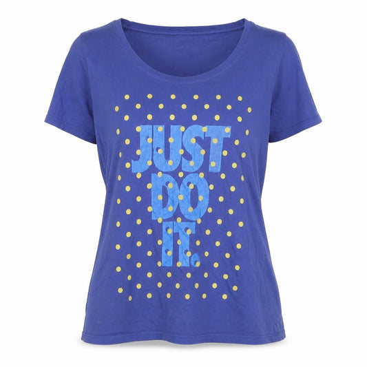 Womens UK Size L Nike Blue Basic T-Shirt