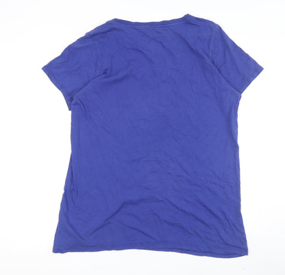 Womens UK Size L Nike Blue Basic T-Shirt