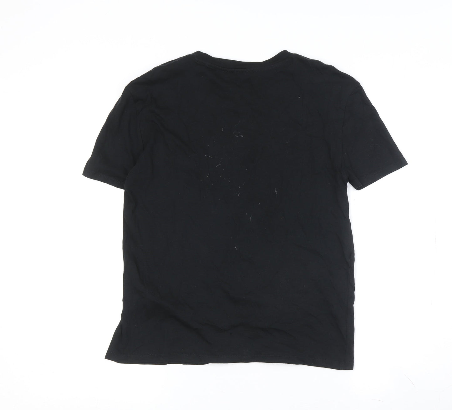 Womens UK Size S Zara Black Basic T-Shirt