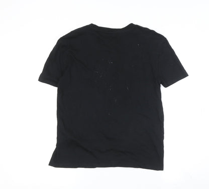 Womens UK Size S Zara Black Basic T-Shirt