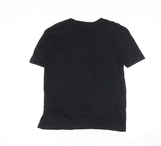 Womens UK Size S Zara Black Basic T-Shirt