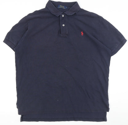 Ralph Lauren Men's Blue Polo Shirt - Size L, Classic Style