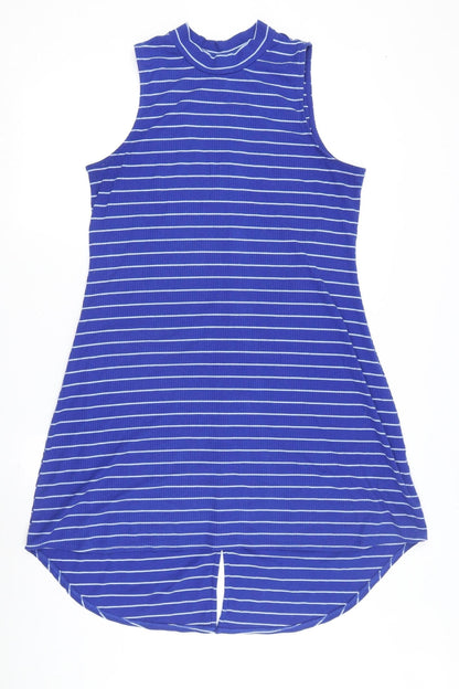 My Michele Women's Blue Striped Shirt Dress XL