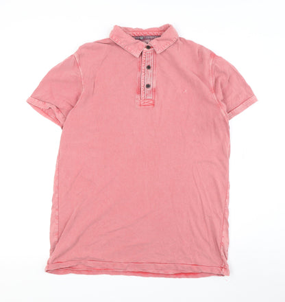 G-Star Men's Pink Polo, Medium, Light Wash, Short Sleeve