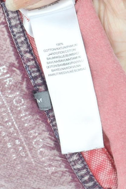 G-Star Men's Pink Polo, Medium, Light Wash, Short Sleeve