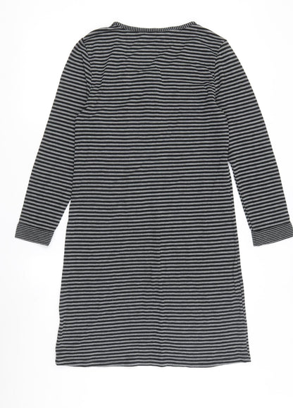 Inspirations Women's Black Striped T-Shirt Dress