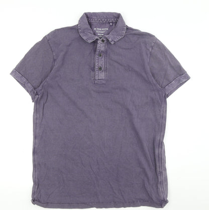 John Rocha Men's Purple Cotton Polo Shirt M