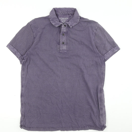 John Rocha Men's Purple Cotton Polo Shirt M