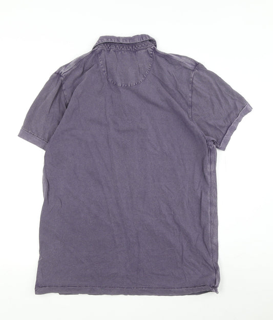John Rocha Men's Purple Cotton Polo Shirt M