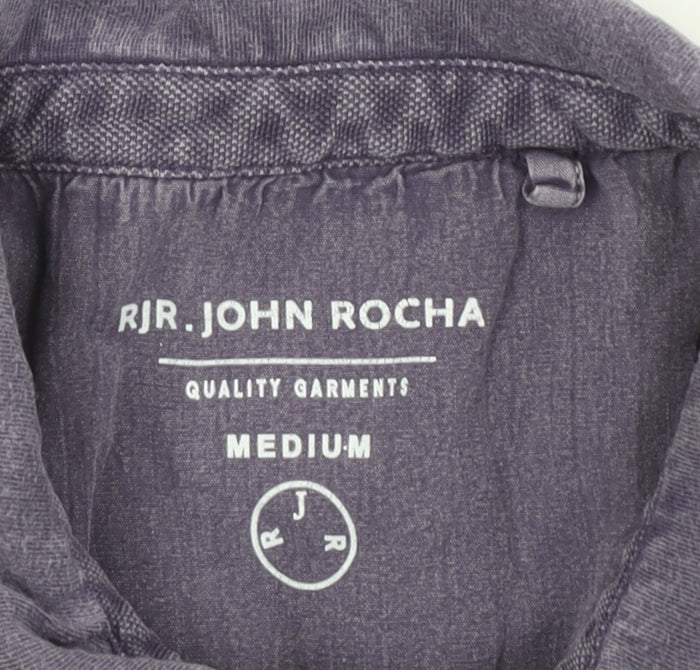 John Rocha Men's Purple Cotton Polo Shirt M
