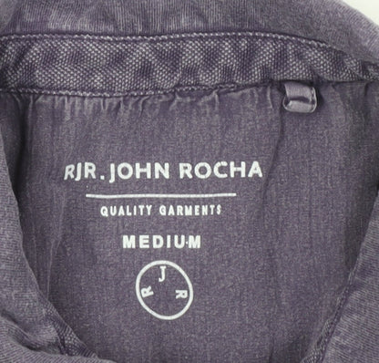 John Rocha Men's Purple Cotton Polo Shirt M