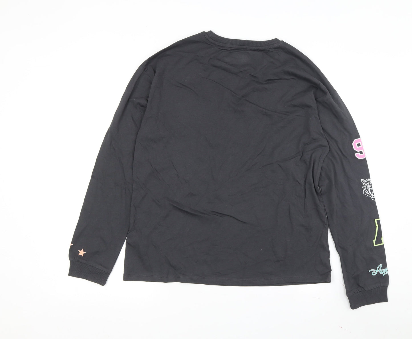 Marks and Spencer Boys Long Sleeve Black Graphic T-Shirt