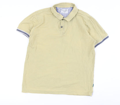 Racing Green Men's Beige Medium Polo Shirt