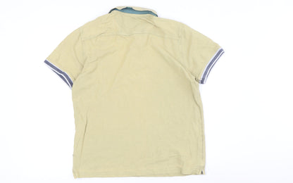 Racing Green Men's Beige Medium Polo Shirt