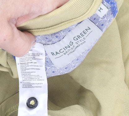Racing Green Men's Beige Medium Polo Shirt