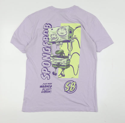 Unisex Adults UK Size M H&M Purple Basic T-Shirt