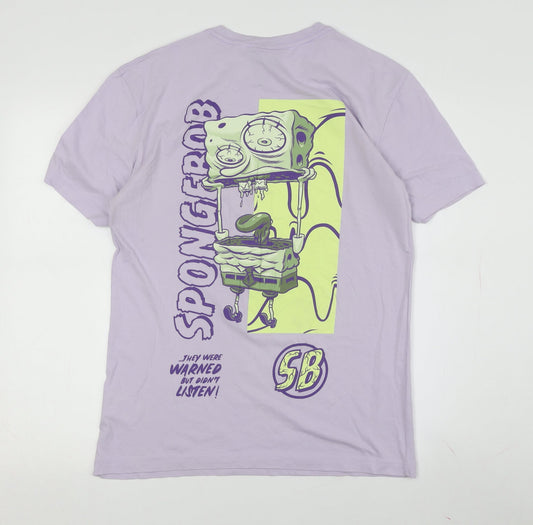 Unisex Adults UK Size M H&M Purple Basic T-Shirt