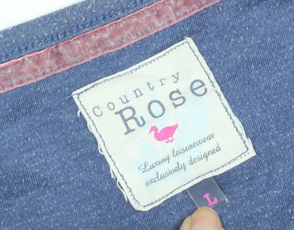 Country Rose Women's Blue 3/4 Sleeve Basic T-Shirt L