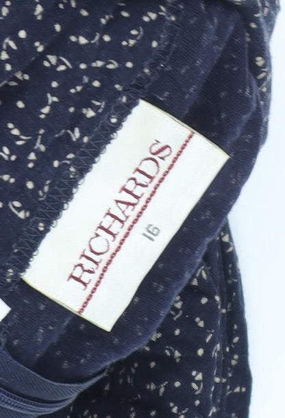 Womens UK Size 16 Richards Blue Tunic Blouse