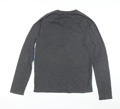 Abercrombie Boys Grey & Blue Graphic Print Long Sleeve T-Shirt