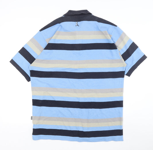 PING Men's Blue Striped Polo Shirt - Size S, Cotton Blend