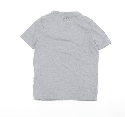 Under Armour Boys Grey T-Shirt 7 Years Casual Gym Logo