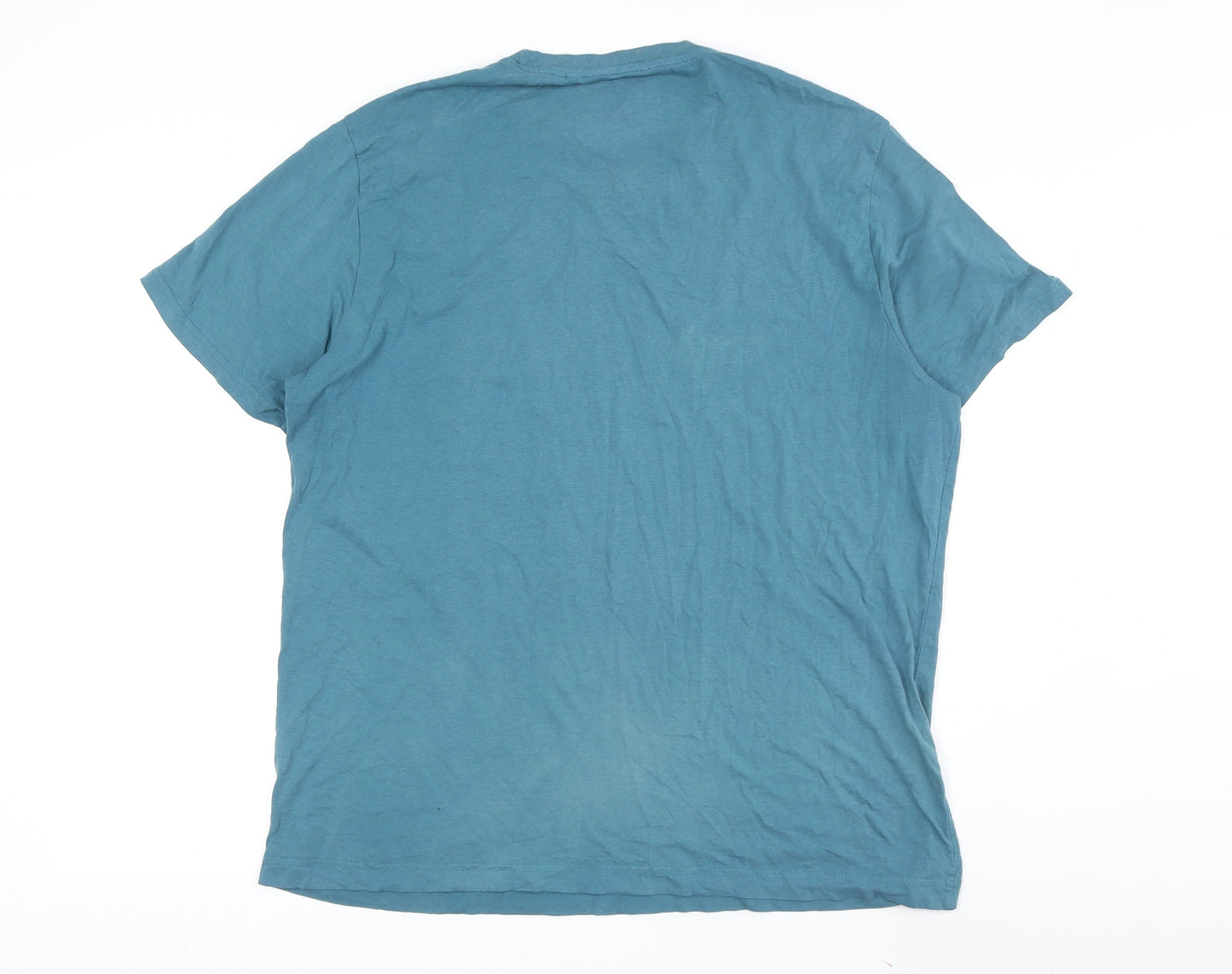 Men's Penguin Blue Crew Neck T-Shirt 2XL Short Sleeve