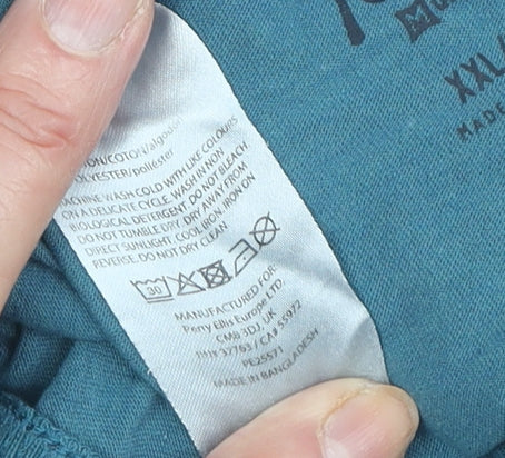 Men's Penguin Blue Crew Neck T-Shirt 2XL Short Sleeve