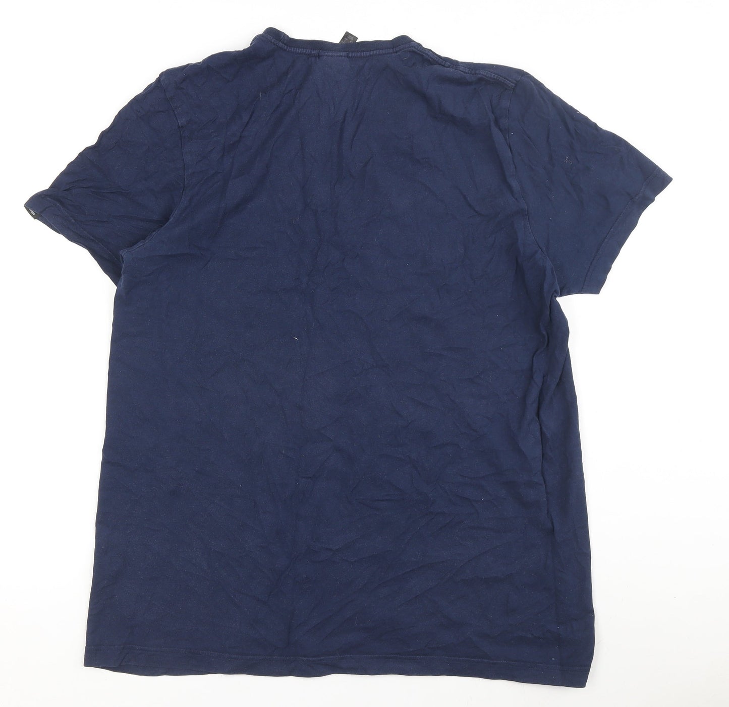 Adidas Men's Blue Graphic T-Shirt Large