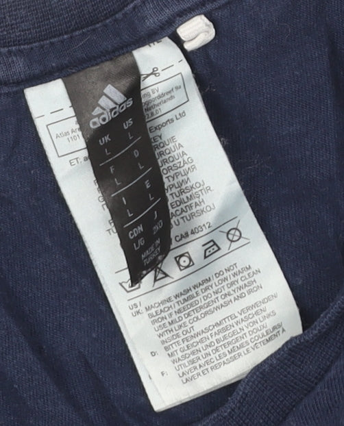 Adidas Men's Blue Graphic T-Shirt Large