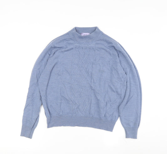 Honor Millburn Women's Blue Mock Neck Pullover M