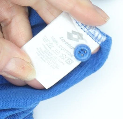 Lotto Men's Blue Polo Shirt XL Cotton Short Sleeve