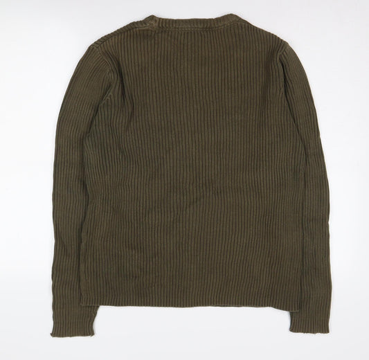 Dissident Men's Green XL Cotton Pullover Jumper