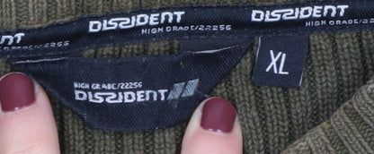 Dissident Men's Green XL Cotton Pullover Jumper