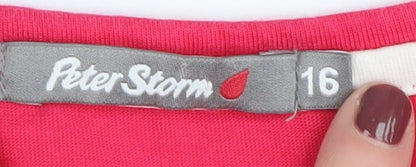 Peter Storm Women's Pink V-Neck T-Shirt Size 16