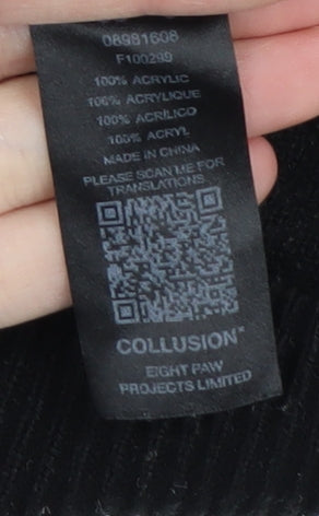 Collusion Women's Black Knit High Neck Dress Size 10