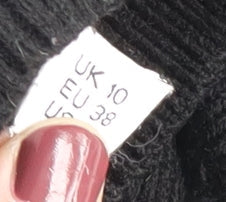 Collusion Women's Black Knit High Neck Dress Size 10