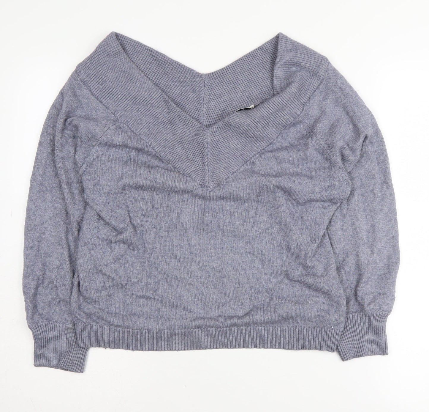 Jacqueline de Yong Women’s Grey V-Neck Pullover Jumper M