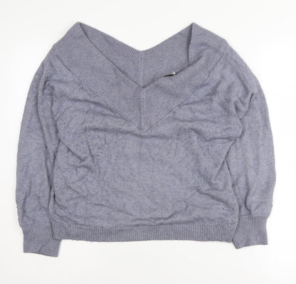 Jacqueline de Yong Women’s Grey V-Neck Pullover Jumper M