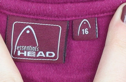 Head Burgundy Unisex V-Neck T-Shirt Size 16