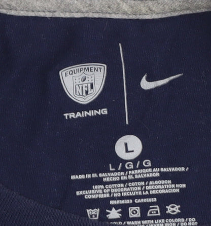 Unisex Adults UK Size L Nike Blue Cropped T-Shirt