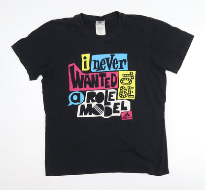 Unisex Adults UK Size S adidas Black Basic T-Shirt