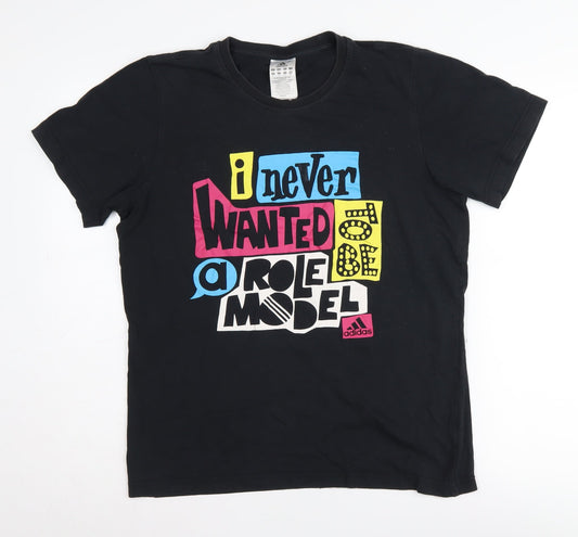 Unisex Adults UK Size S adidas Black Basic T-Shirt
