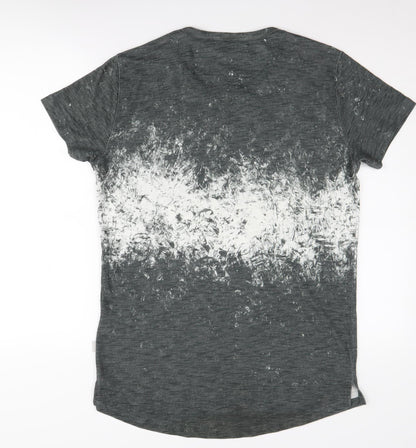 Rockerbox Men's Grey M Graphic Print Crew Neck T-Shirt