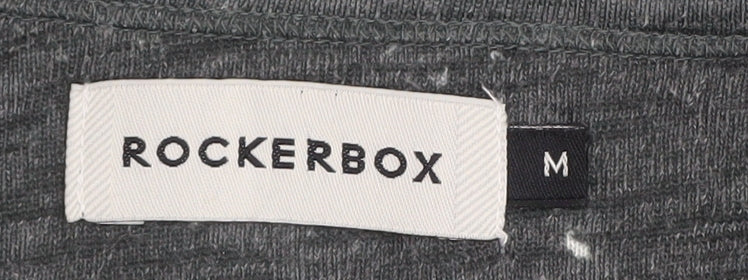 Rockerbox Men's Grey M Graphic Print Crew Neck T-Shirt