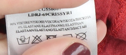 Brave Soul Women's Red Wrap Dress Medium, Casual Summer