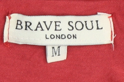 Brave Soul Women's Red Wrap Dress Medium, Casual Summer