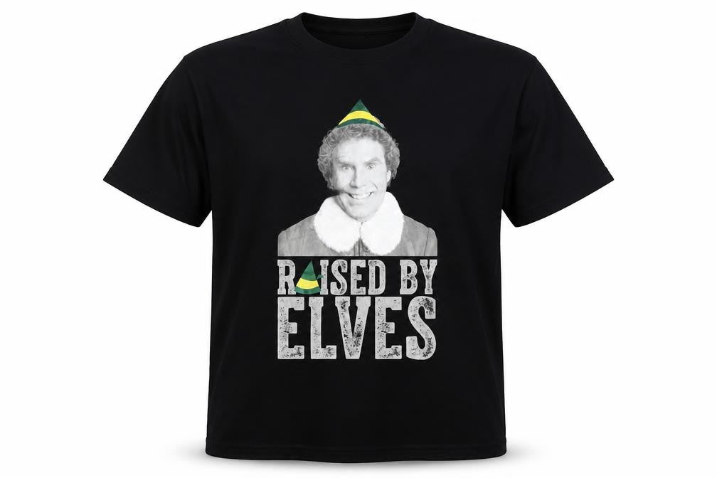 Mens UK Size 2XL ELF Black  T-Shirt